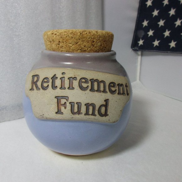 Handcrafted Pottery Jar & Stand Retirement Money Fund - Picture 3 of 12